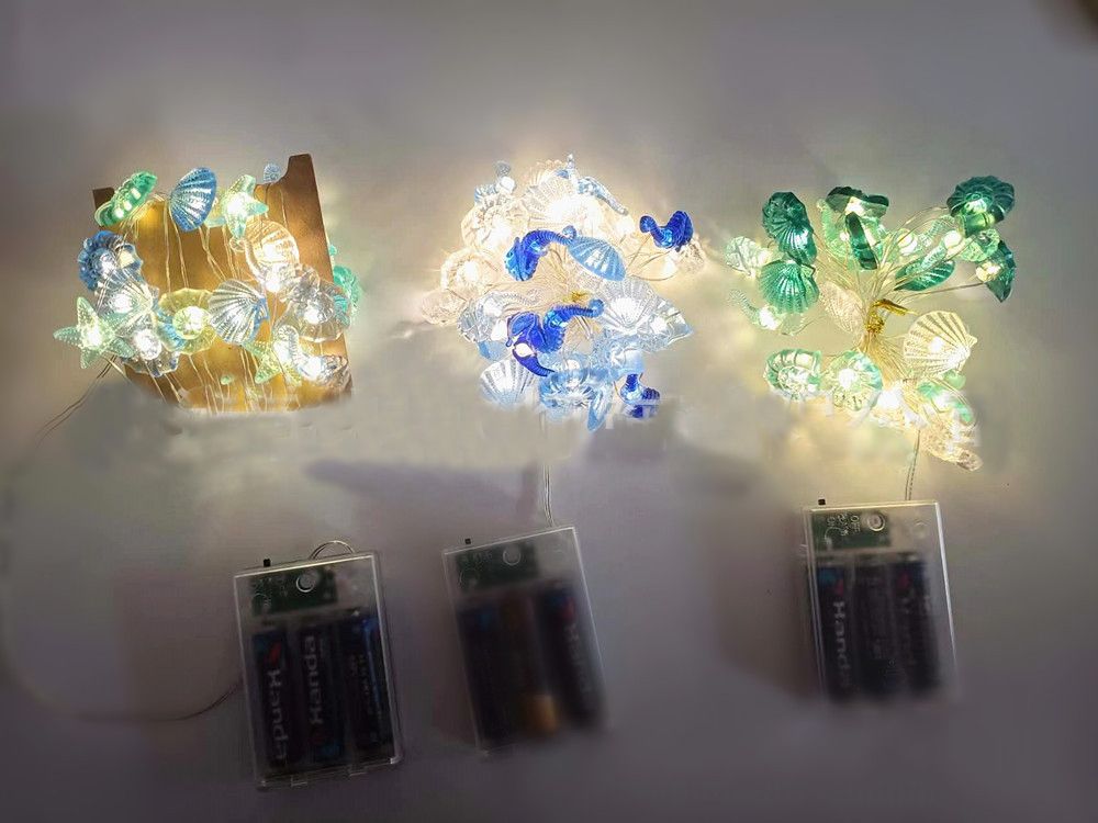 シェル 巻貝ライト 貝殻LEDライト オーナメント 電池式